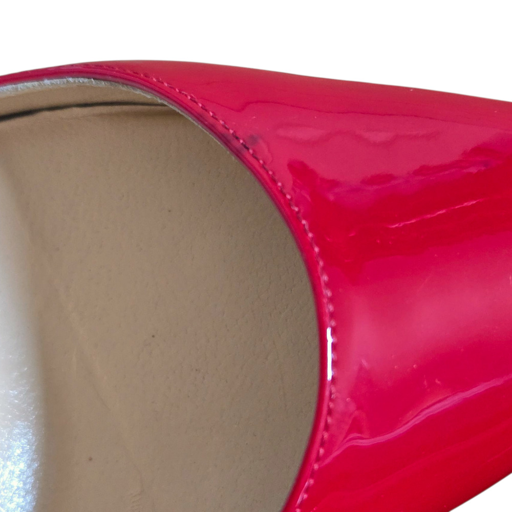 Christian Louboutin Patent Leather Pointed-Toe Stiletto Pumps in Red - Picture 13 of 15